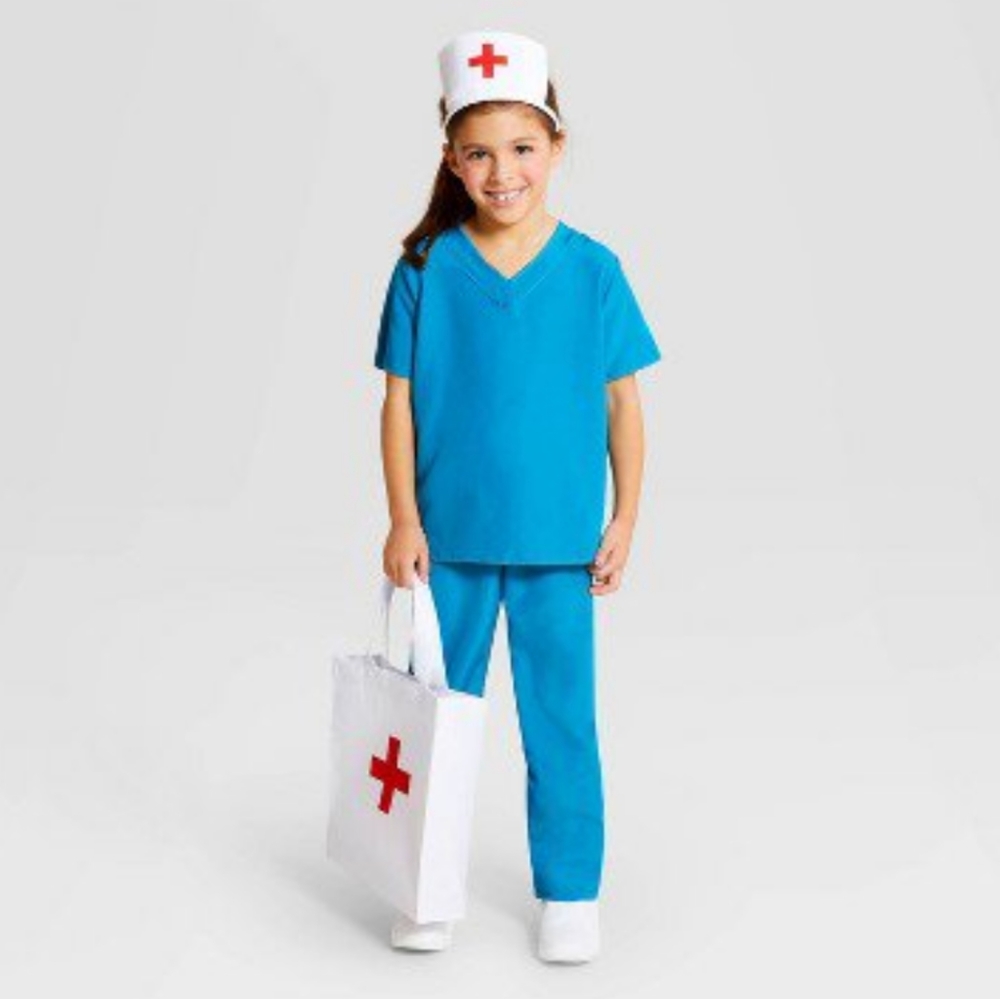 SMALL Hyde And Eek Medical Nurse Scrubs Uniform Halloween Child Costume